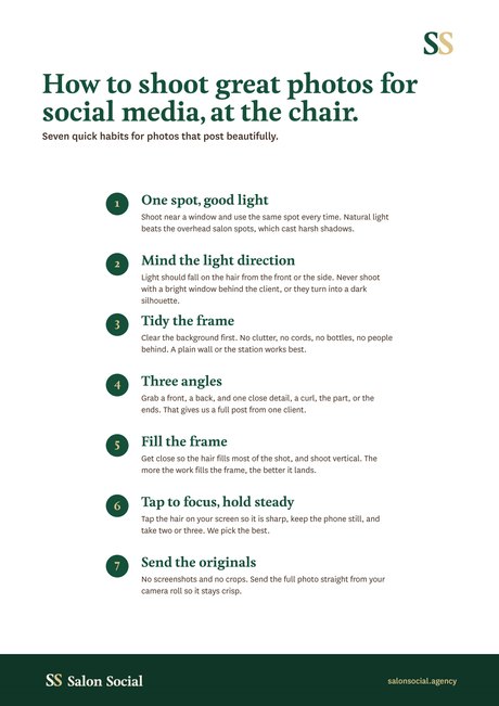 How to shoot great photos for social media, at the chair